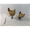 Image 2 : Ceramic chickens candle holders with metal legs