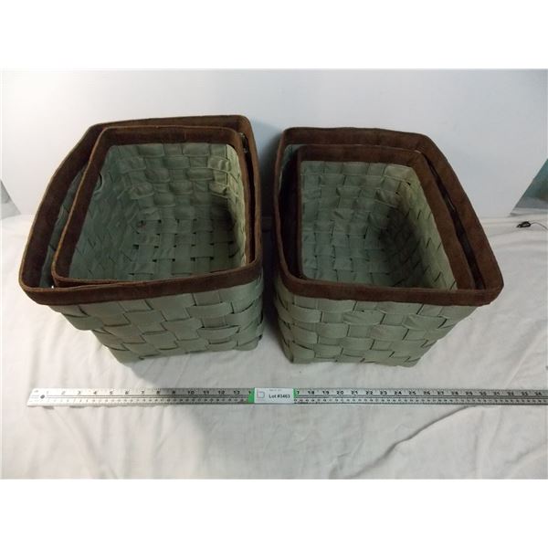4 fancy cloth baskets