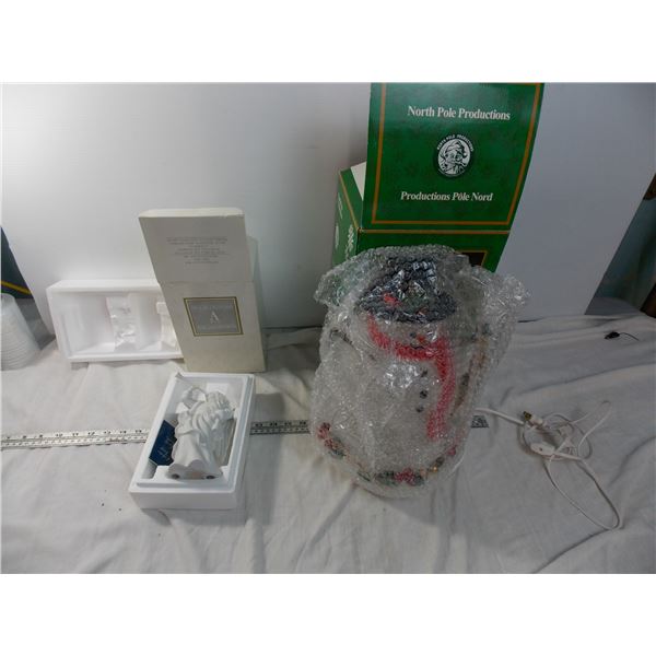 Crystal Look Snowman with Angel ornament