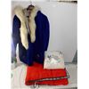 Image 1 : Hooded Fur + Felt coat - hand made - with sleeping bag + pillow