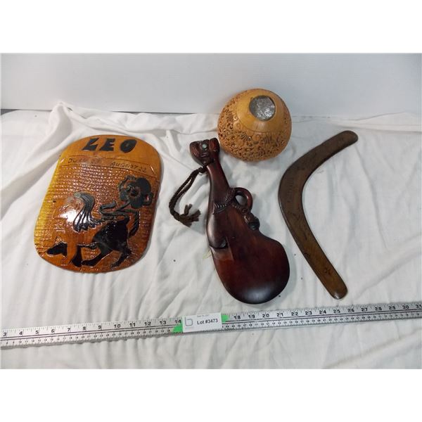 wooden carvings, australian boomberang