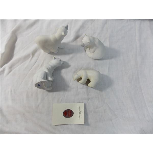 4 polar bear ornaments