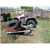 Image 1 : 4x4 Yamaha Kodiak Quad (for parts)   tires   wheel barrow -remote pickup near Tessier, SK