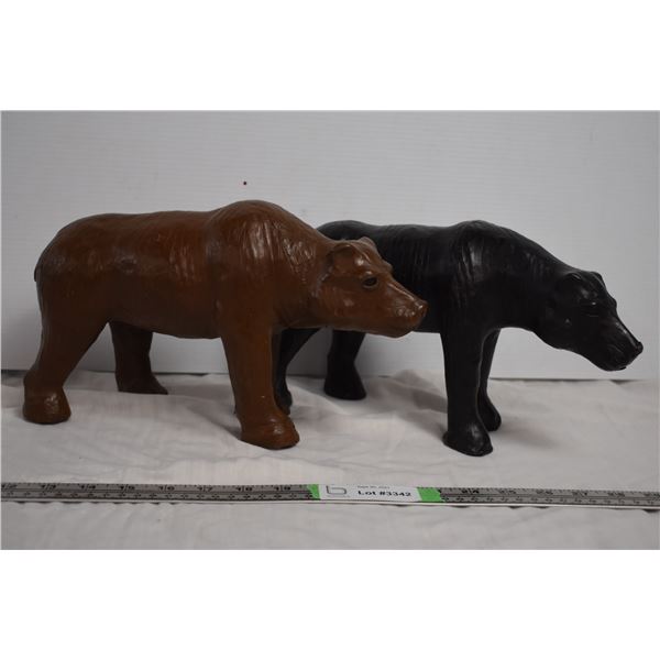 Pair of Paper/Leather Mache Bears