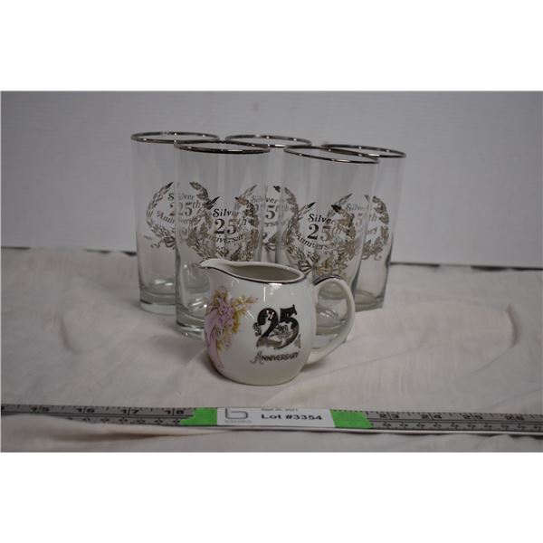 25th Anniversary Cups and Cream Pitcher