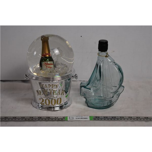 Millenium Snowglobe and Ship-Shaped Bottle