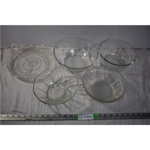 Glass Bowls and Serving Tray