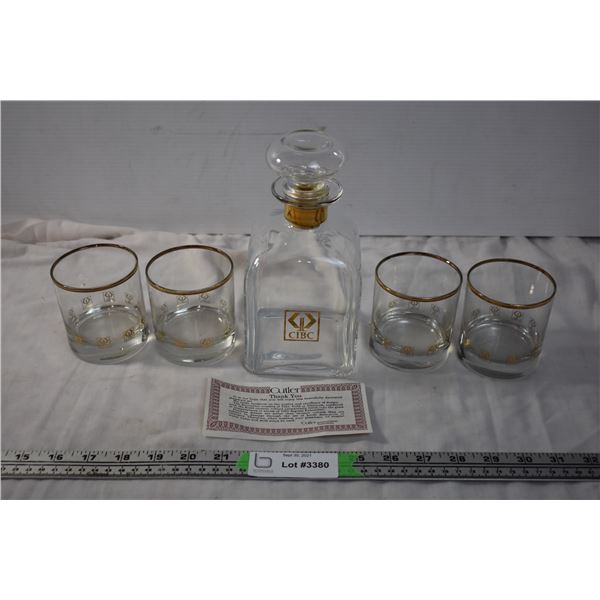 CIBC Decanter and Cup Set (with certificate and original box)