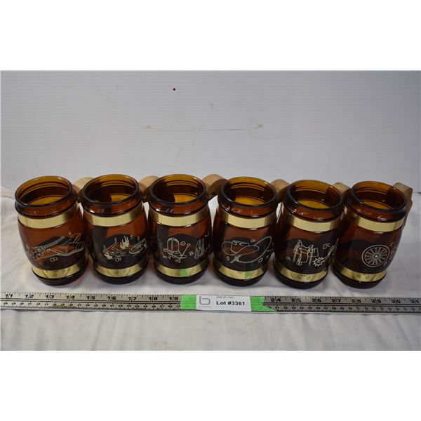 Glass Mugs with Wooden Handles