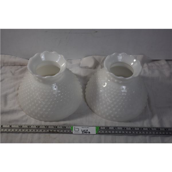 Pair of Milk Glass Lampshades