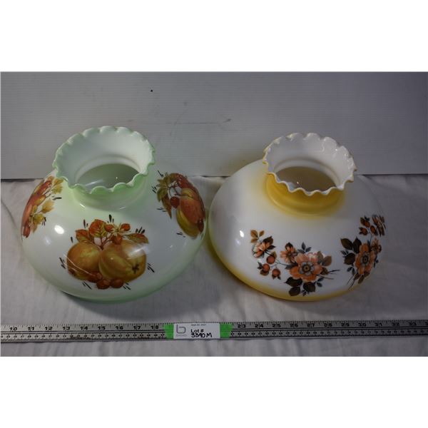 Pair of Colored Glass Lampshades