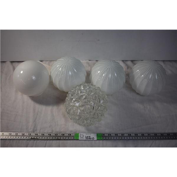 Various Round Glass Lampshades