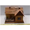 Image 1 : Toy Sized Wooden Cabin w/ Lights inside. Base not attached. 21"x21"x15"