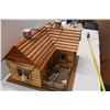 Image 3 : Toy Sized Wooden Cabin w/ Lights inside. Base not attached. 21"x21"x15"
