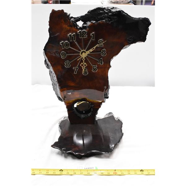 Handmade Lacquered Wooden Clock. 12"x12"x21"