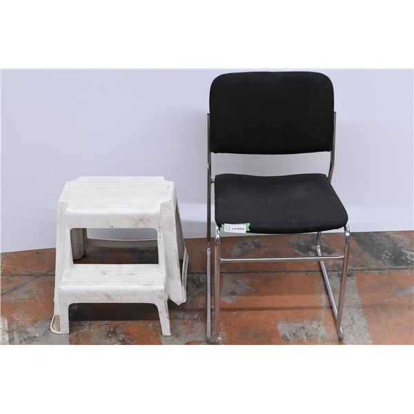 Black Chair & Step Stool