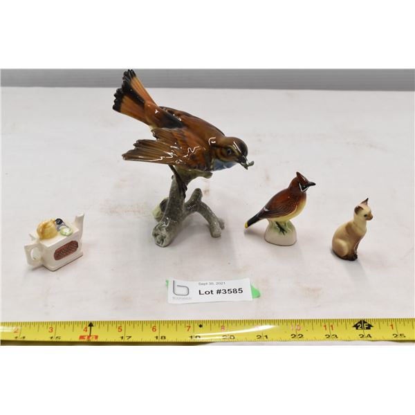 Ceramic German bird & Misc. Ceramic Ornaments (1 Made in Japan)
