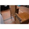 Image 6 : Antique Dresser (on castors) with 3 Piece Mirror + Stool (one broken foot on desk needs repair)