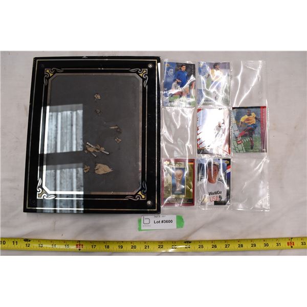 Warped UpperDeck sports cards w/ Wayne Gretzky & Damaged picture frame