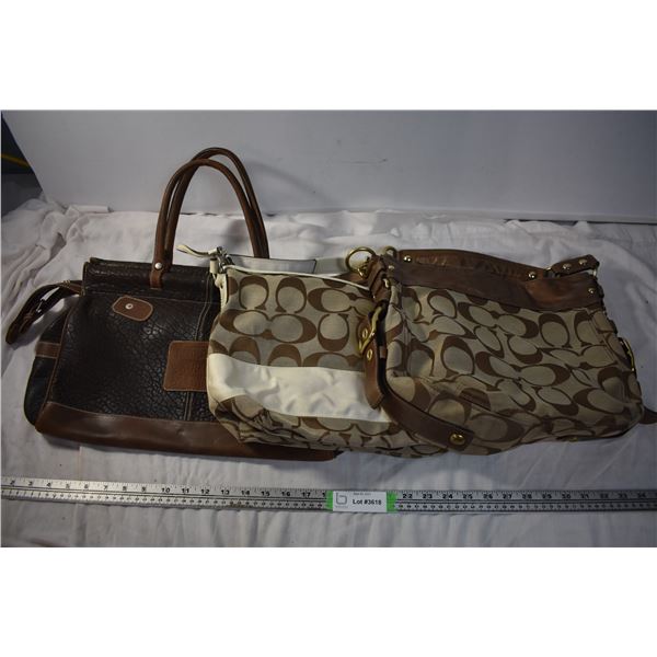 3 Handbags - 2 Coach