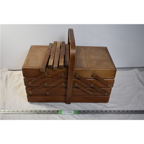 Vintage Wooden Sewing Basket