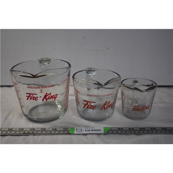 3 Piece Fire King Measuring Cup Set