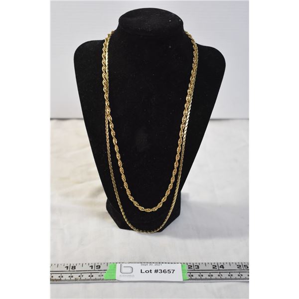 2 Gold Colored Necklaces