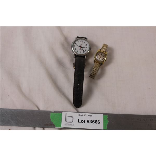 Two watches, Bulova Accutron + Timex Indiglo WR 30M