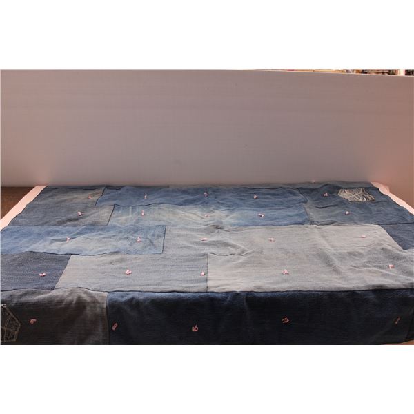 Homemade jean quilt