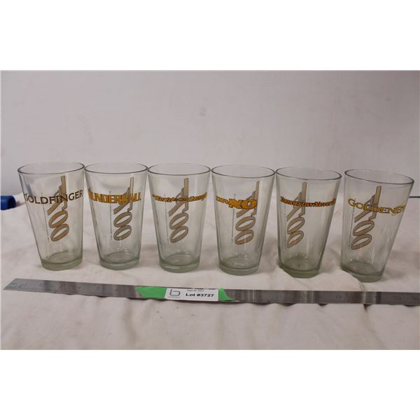 Set of 6 007 James Bond cups