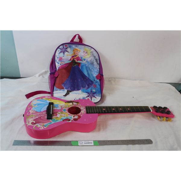 Disney Princess small guitar and backpack