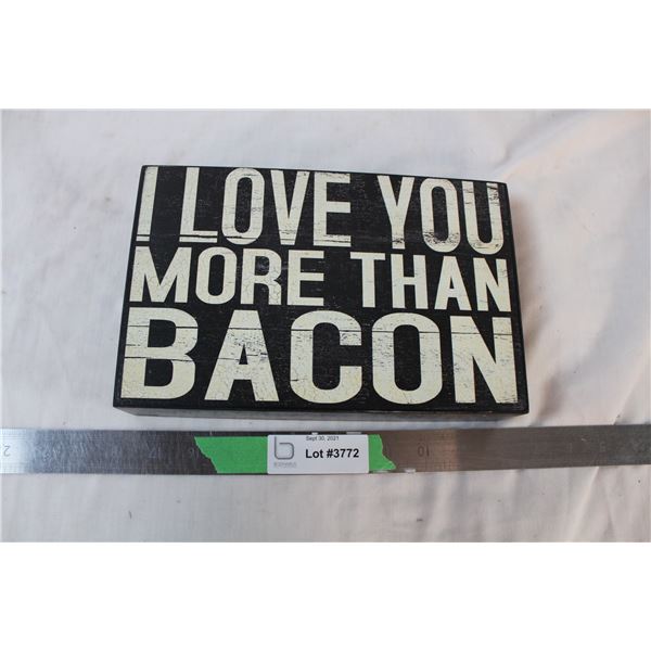 Wooden bacon decor item