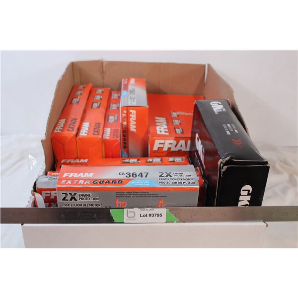 Various sized Fran air filters, and 1 GKI air filter