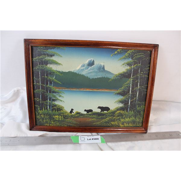 framed bear painting