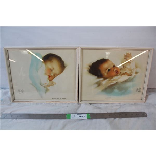 Bessie Peage Cutman, two framed baby illustration