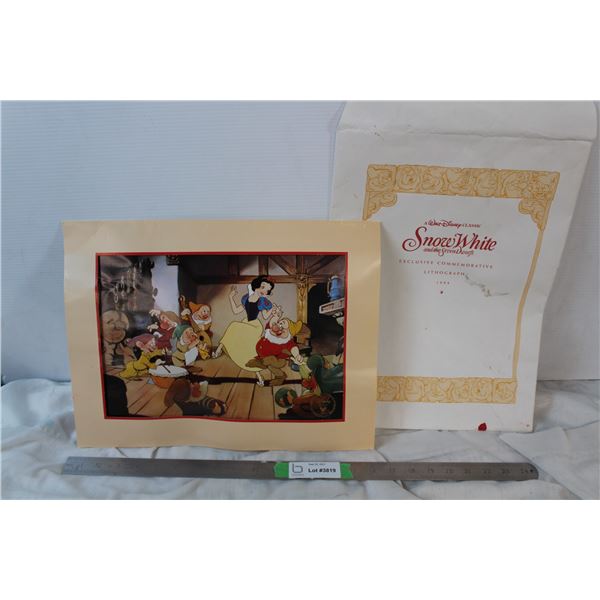 Snow White commemorative Lithograph 1994, stained