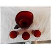 Image 3 : Vintage Ruby Glass Pitcher with 3 cups