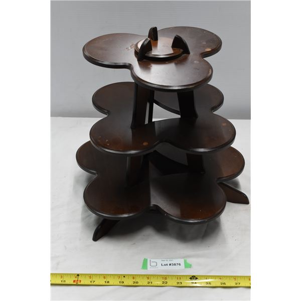 3 Level Vintage Desk Shelf - 14" diameter, 13" tall.