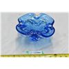 Image 1 : Blown Blue Glass Decorative Fruit Dish