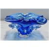 Image 2 : Blown Blue Glass Decorative Fruit Dish