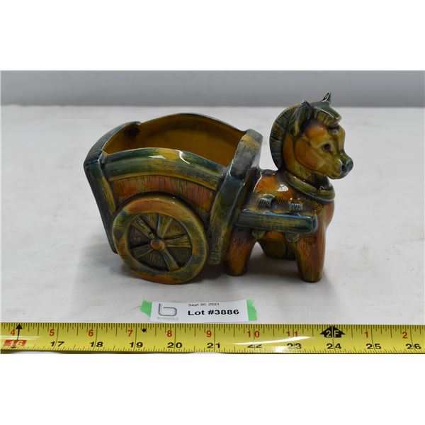 Ceramic Japanese Horse & Carriage Ornament