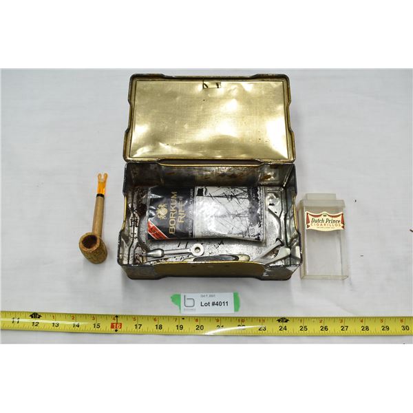 Vintage Tobacco Tin w/ Accesories