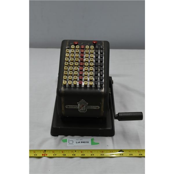 Vintage Hedman Company Adding Machine