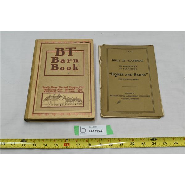 BT Barn Book & Homes and Barns Bills of Materials