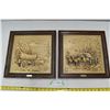 Covered Wagon + Stage Coach 3D pictures in frame
