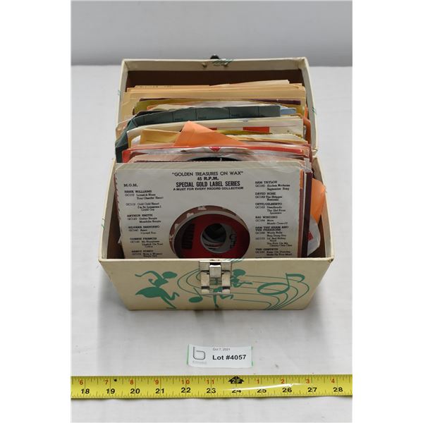 Box of 45 RPM Records – Mostly Empty Sleeves