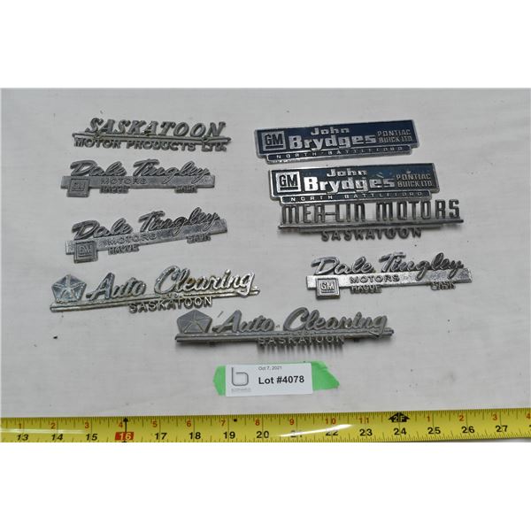 Vintage Vehicle Dealership Emblems – 4 Plastic