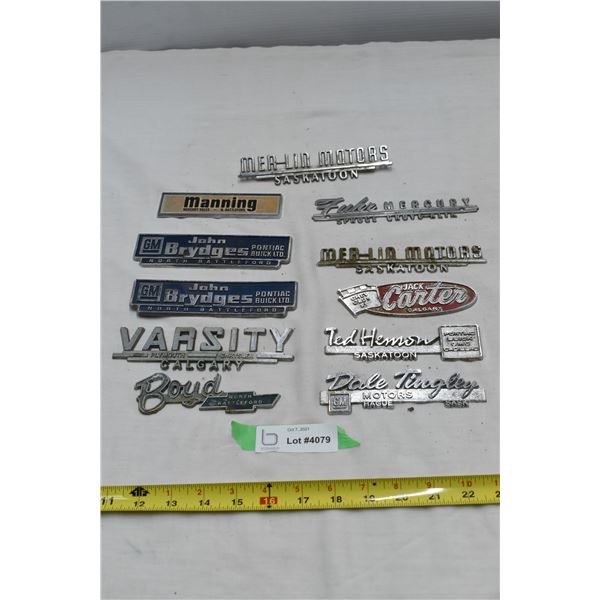 Vintage Vehicle Dealership Emblems – 5 Plastic