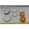 Image 1 : Assorted Oven Safe Dishes - peach lustre cup + saucers