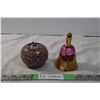 Image 1 : Glass Apple Paper Weight with Glass Bell